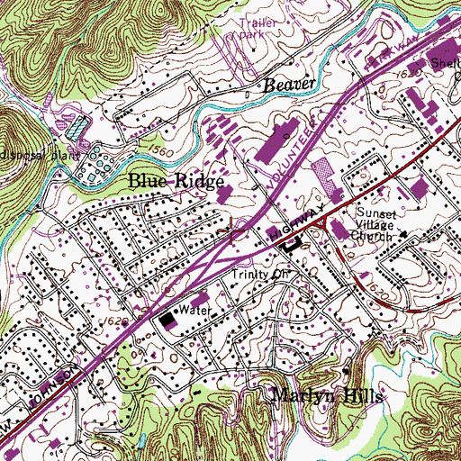 Topographic Map of City of Bristol, TN