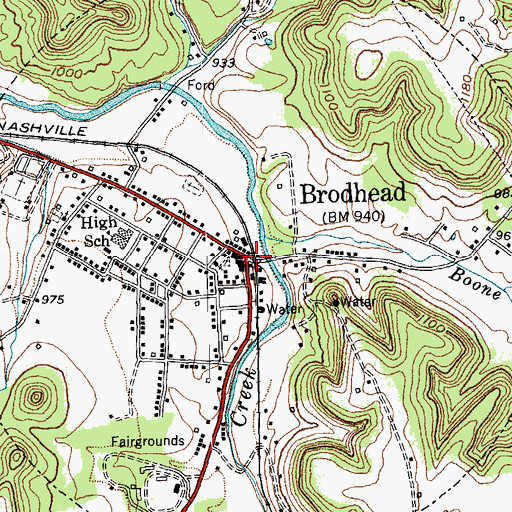 Topographic Map of City of Brodhead, KY