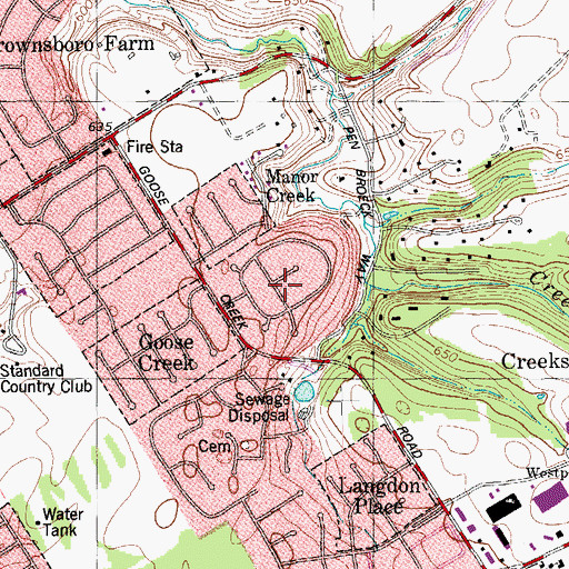 Topographic Map of City of Broeck Pointe, KY