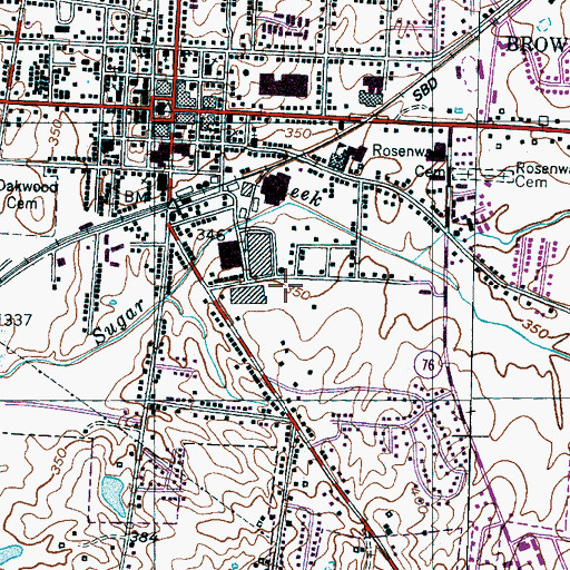 Topographic Map of City of Brownsville, TN