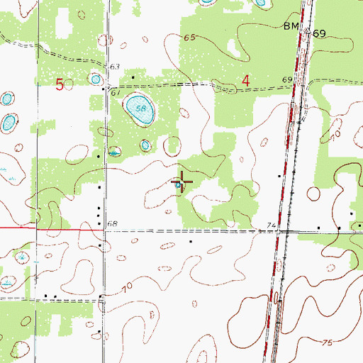 Topographic Map of City of Bushnell, FL