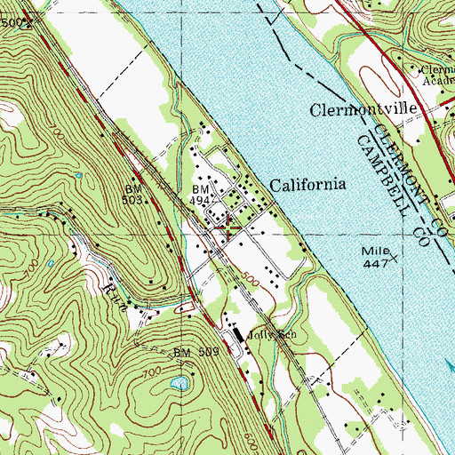 Topographic Map of City of California, KY