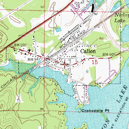 Topographic Map of City of Calion, AR