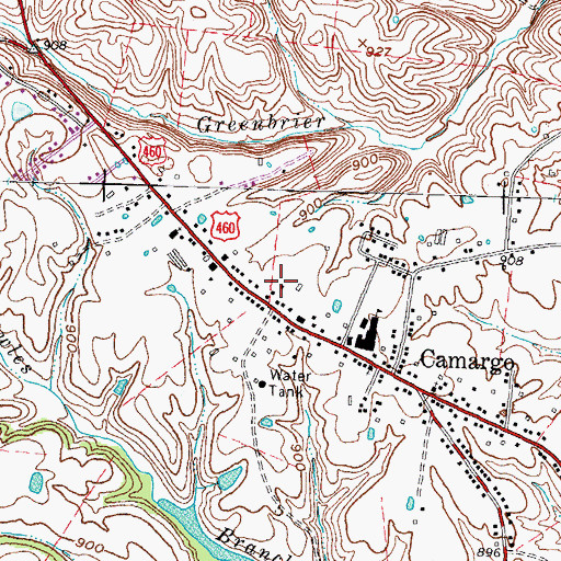 Topographic Map of City of Camargo, KY