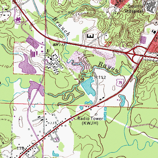 Topographic Map of City of Camden, AR