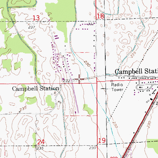 Topographic Map of City of Campbell Station, AR