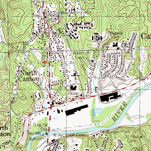 Topographic Map of City of Canton, GA