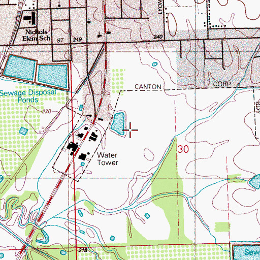 Topographic Map of City of Canton, MS