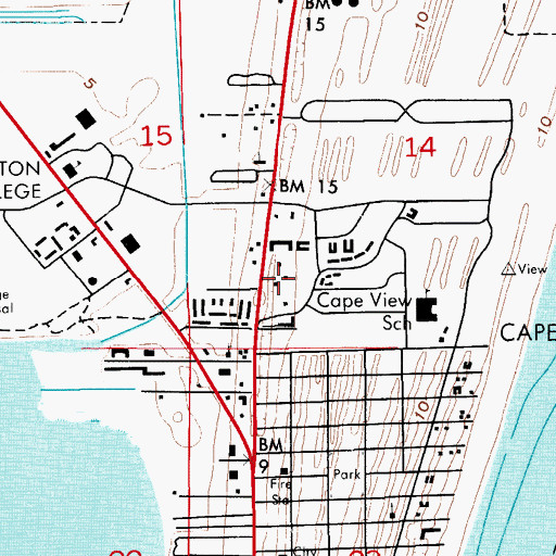 Topographic Map of City of Cape Canaveral, FL