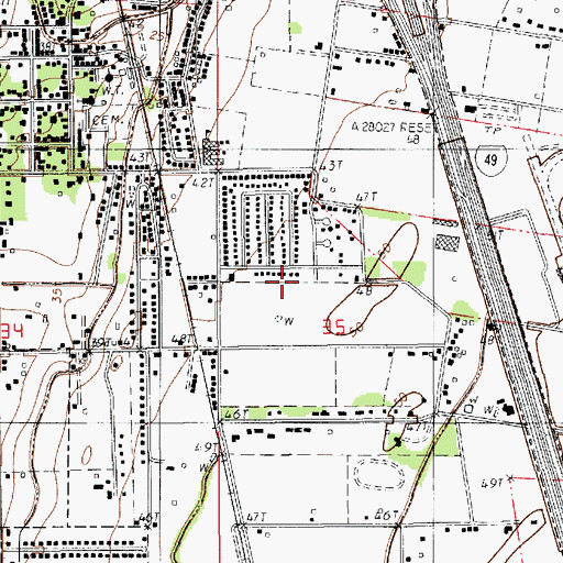 Topographic Map of City of Carencro, LA
