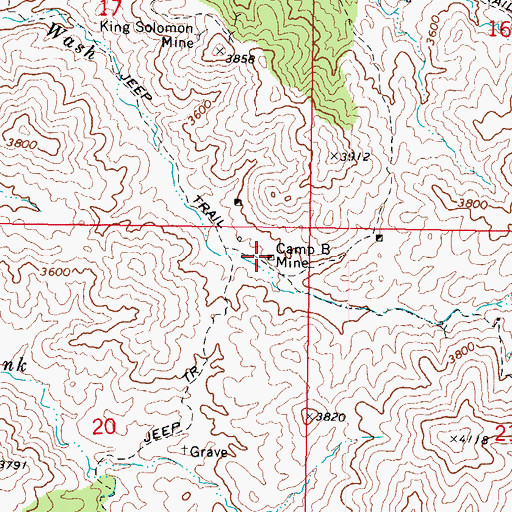 Topographic Map of Camp B Mine, AZ