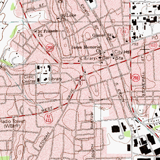 Topographic Map of City of Cartersville, GA