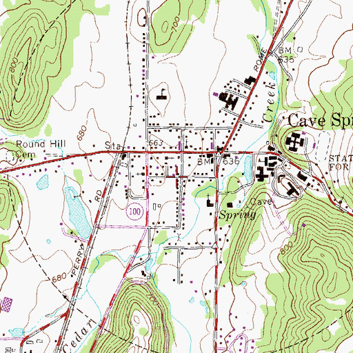Topographic Map of City of Cave Spring, GA