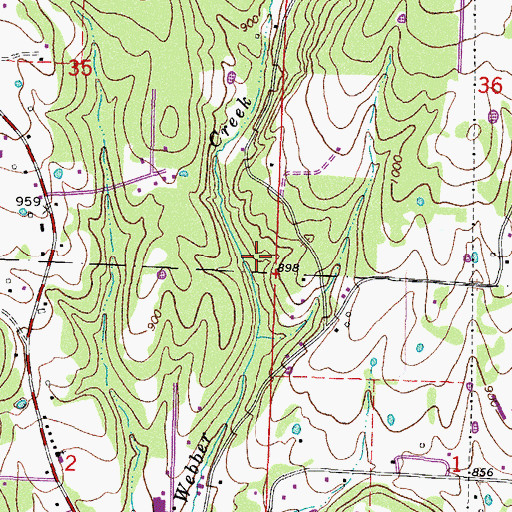 Topographic Map of City of Cedarville, AR