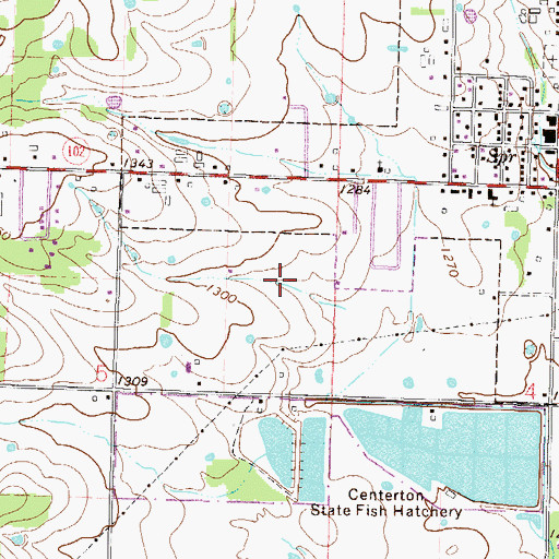 Topographic Map of City of Centerton, AR