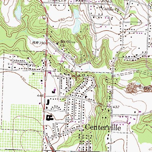 Topographic Map of City of Centerville, GA
