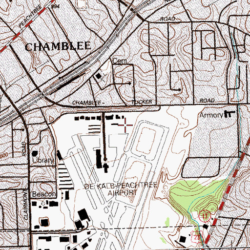 Topographic Map of City of Chamblee, GA