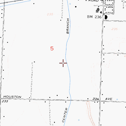 Topographic Map of Center Branch, CA