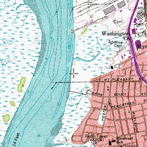 Topographic Map of City of Charleston, SC