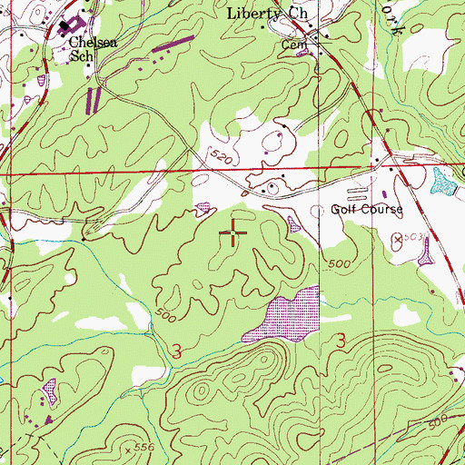 Topographic Map of City of Chelsea, AL