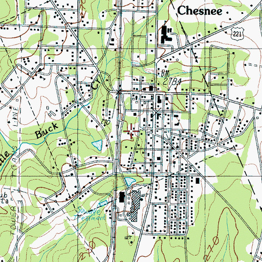 Topographic Map of City of Chesnee, SC