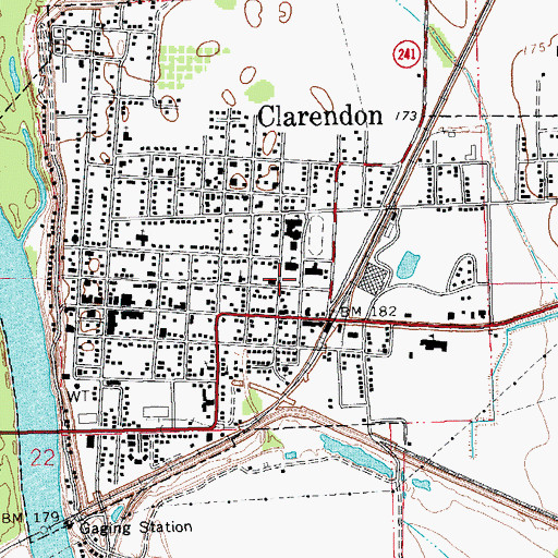 Topographic Map of City of Clarendon, AR