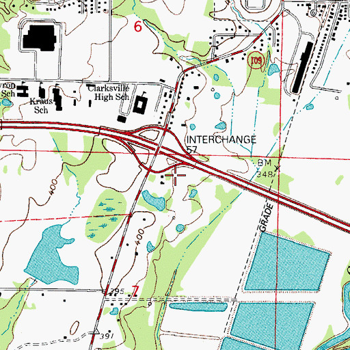 Topographic Map of City of Clarksville, AR