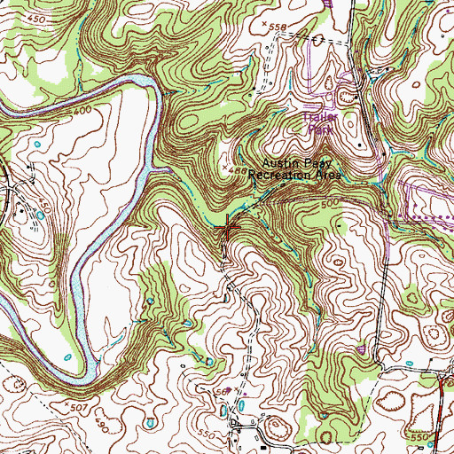 Topographic Map of City of Clarksville, TN