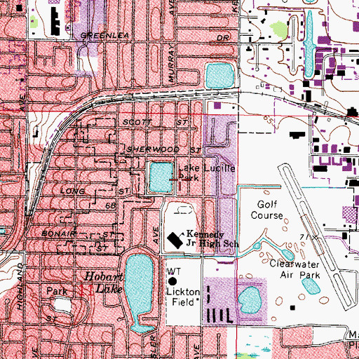 Topographic Map of City of Clearwater, FL