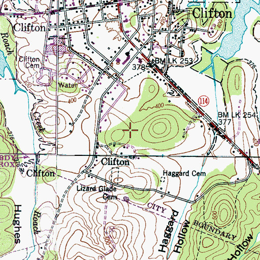 Topographic Map of City of Clifton, TN
