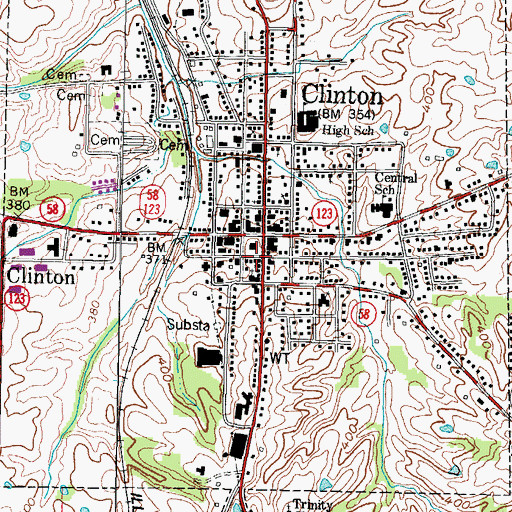 Topographic Map of City of Clinton, KY