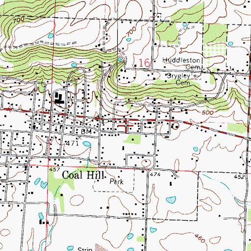 Topographic Map of City of Coal Hill, AR