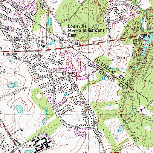 Topographic Map of City of Coldstream, KY