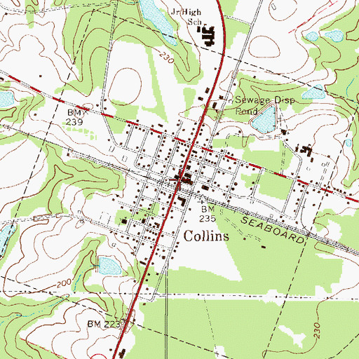 Topographic Map of City of Collins, GA