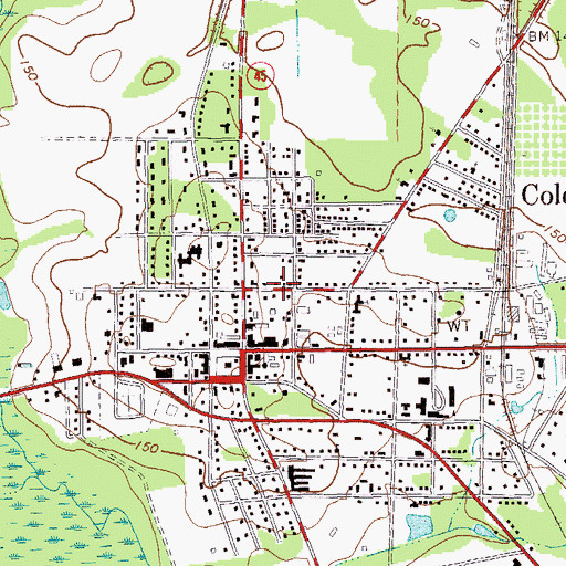 Topographic Map of City of Colquitt, GA