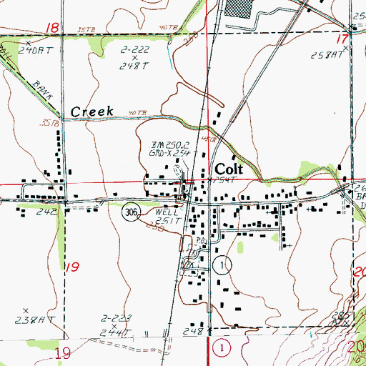 Topographic Map of City of Colt, AR