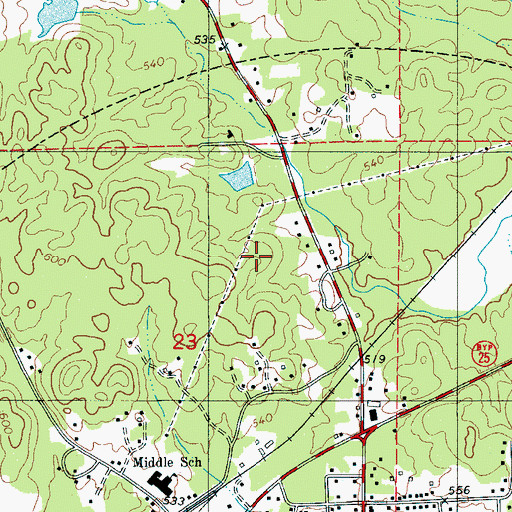 Topographic Map of City of Columbiana, AL