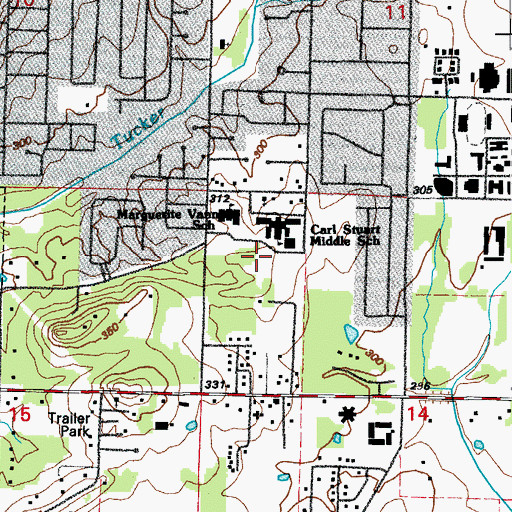 Topographic Map of City of Conway, AR