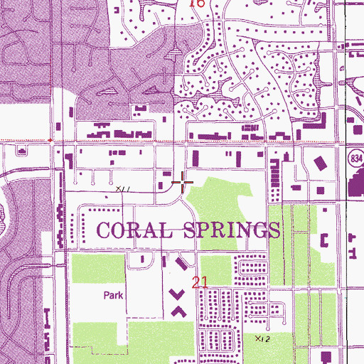 Topographic Map of City of Coral Springs, FL