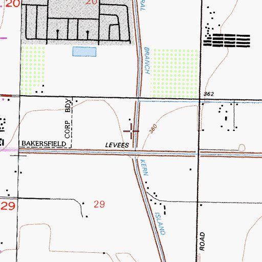 Topographic Map of Central Branch Kern Island Canal, CA