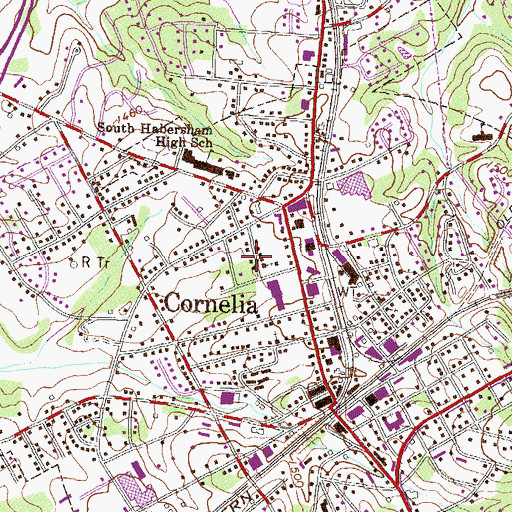 Topographic Map of City of Cornelia, GA