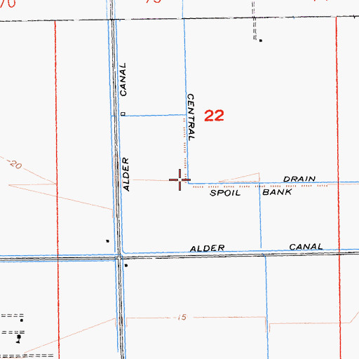 Topographic Map of Central Drain, CA