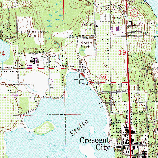 Topographic Map of City of Crescent City, FL