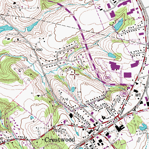 Topographic Map of City of Crestwood, KY