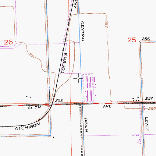 Topographic Map of Central Drain, CA