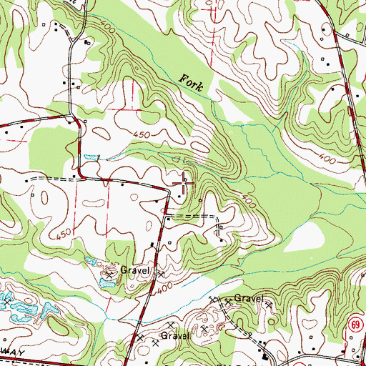 Topographic Map of City of Crump, TN