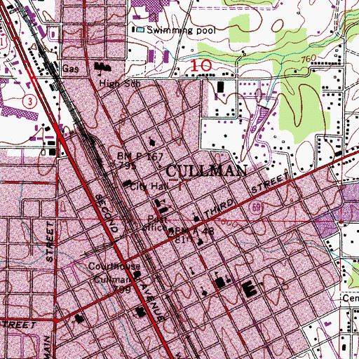 Topographic Map of City of Cullman, AL