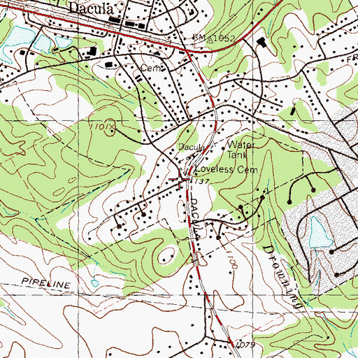 Topographic Map of City of Dacula, GA