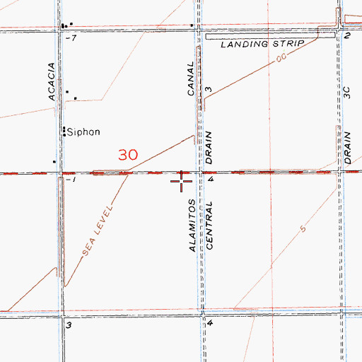 Topographic Map of Central Drain Three C, CA