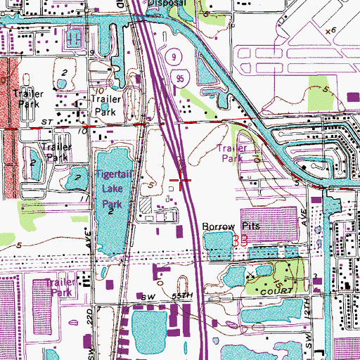 Topographic Map of City of Dania Beach, FL
